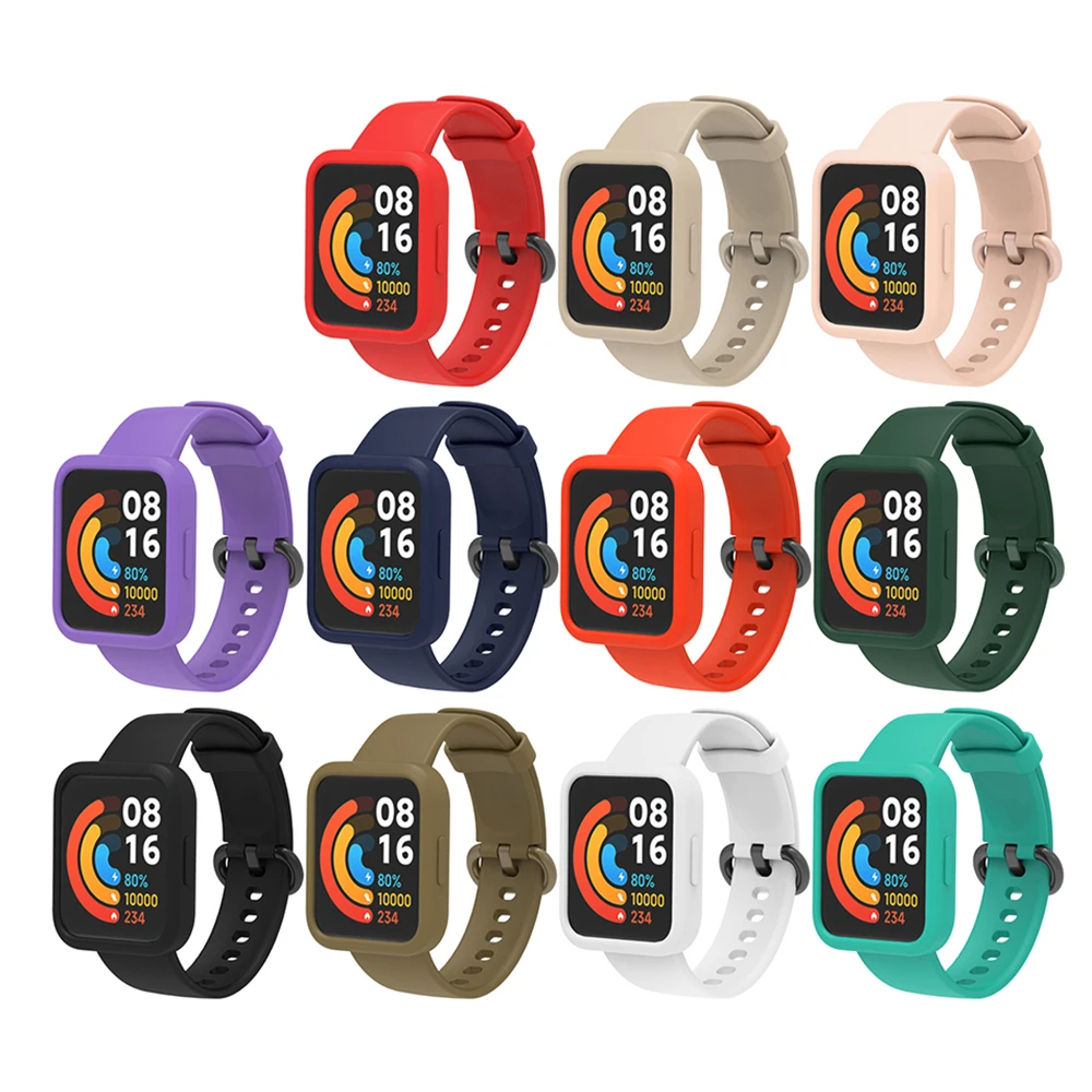 Silicone Strap For Redmi Watch 2 Bracelet Replacement Watch Band For Xiaomi Mi Watch 2 Lite Wristband + Protective Case