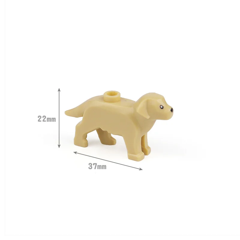 Compatible With LEGO MOC Small Particle Building Blocks, Spotted Puppies, Bulldogs, Golden Haired Dogs, Animal Assembly Toys