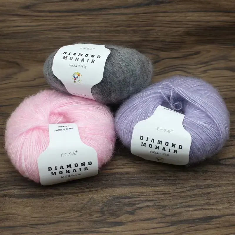 25g/roll 3 Strand Mohair Yarn Crochet Soft Warm Baby Wool Yarn Hand Knitting Sweater Shawl Scarf DIY Material