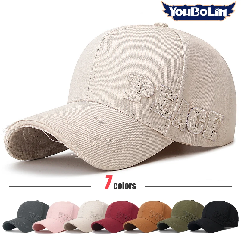 Hochwertige, personalisierte, modische Hard-Top-Baseballkappe mit zerrissenen Kanten, passend zu Aufnäherbuchstaben und ohne Gesichtsform