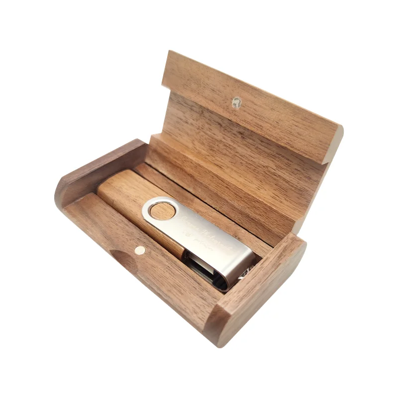 Бесплатный индивидуальный логотип с лазерной гравировкой, металлический зажим, флэш-накопитель USB2.0 и TYPE-C и деревянная коробка, 8 ГБ, 16 ГБ, 32 ГБ, 64 ГБ, 128 ГБ