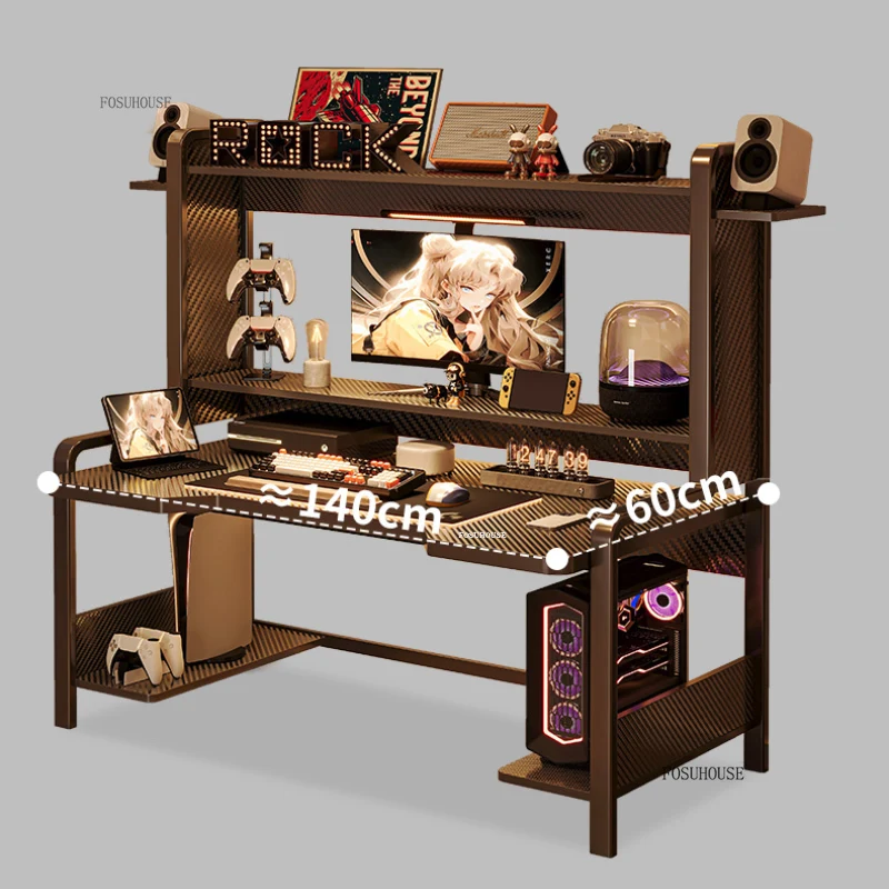

Nordic Creative Gaming Desk for Office Furniture Desktop Computer Desks with Shelf Home Bedroom Study Desk Bookshelf Integrated