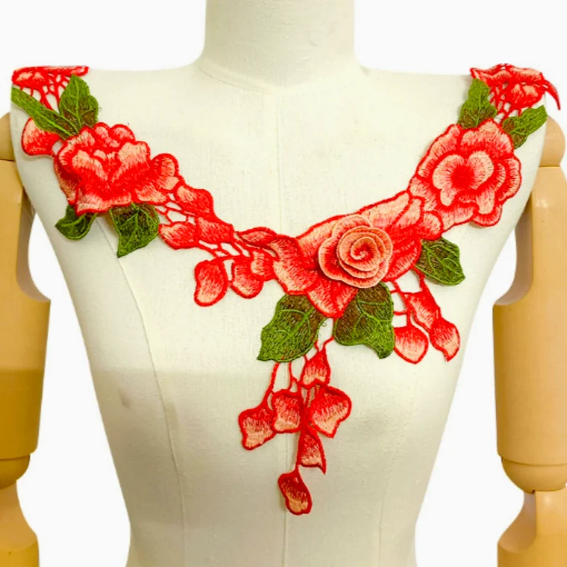 

A high-quality and stylish embroidery fabric accessory that can be sewn onto clothes, skirts, wedding dresses, and hats.
