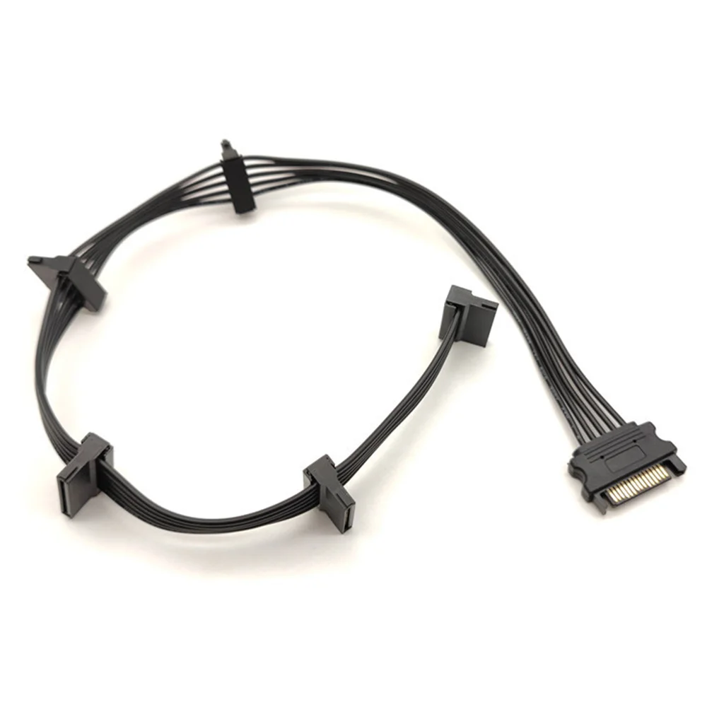 N35R_15Pin SATA Power Supply Splitter Cable Hard Drive 1 Male to 5 Female_1