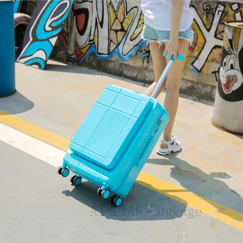 20''24 inch travel suitcase on wheels carry ons trolley luggage bag with laptop bag cabin rolling luggage Creative suitcase set