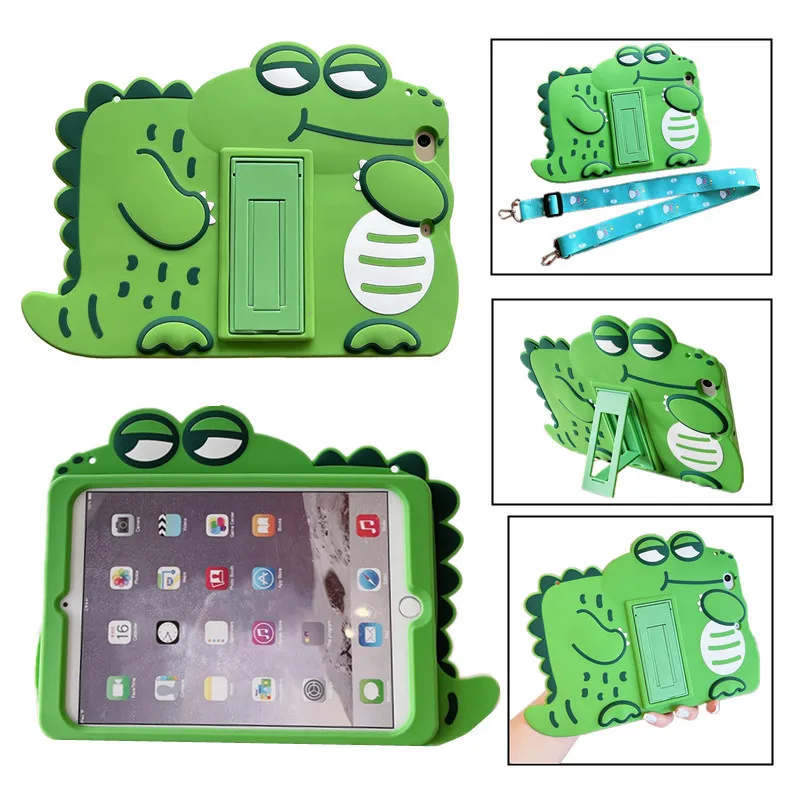 iPad Mini1 2 3 4 5 6 Air2 3 4 9.7 2017/2018 Pro10.5 10.9 11 7th/8th/9th Gen 10.2 2019/2020/2021 Dinosaur Kids Case Stand Cover