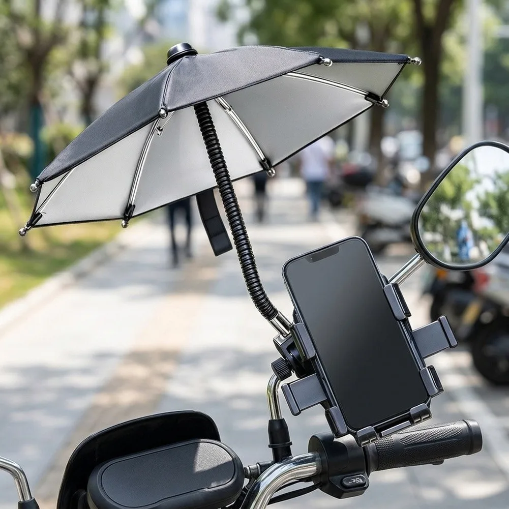 Clip-on Sunshade for Smartphones and Tablets 360 Degree Rotation Compact Travel-Friendly Stainless Steel Frame
