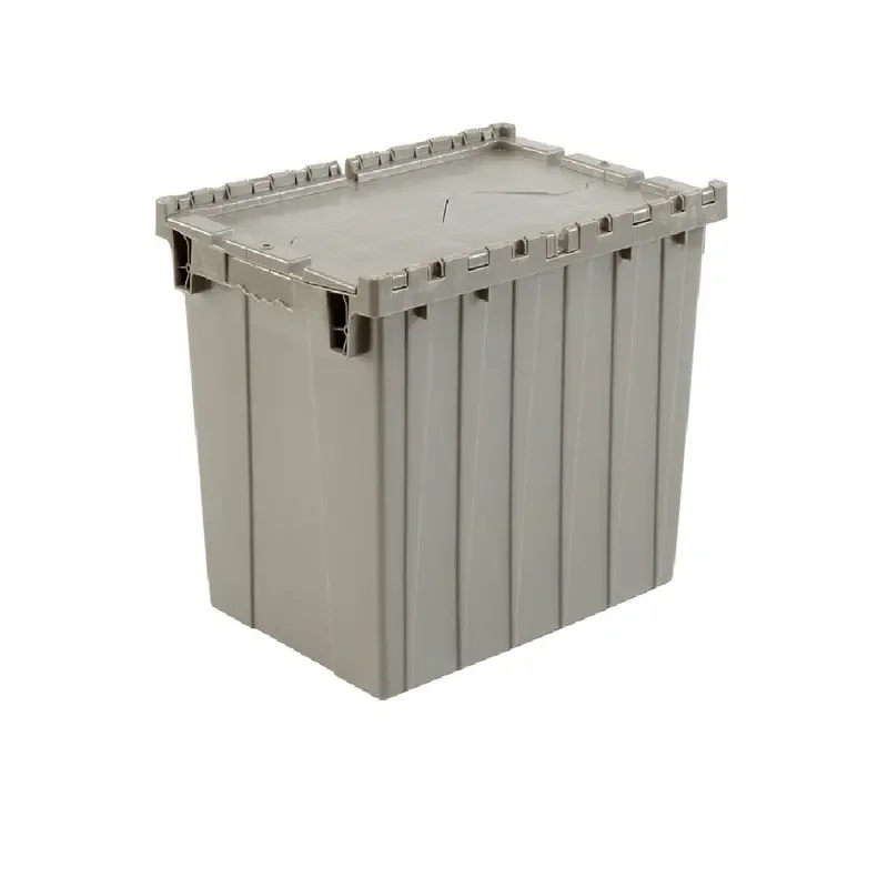 Recipiente de distribución con tapa con bisagras, 21-7/8x15-1/4x17-1/4, gris