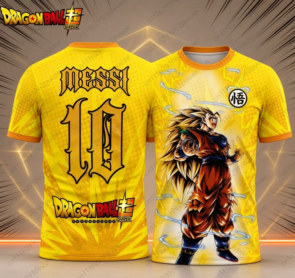 2026 Hot Selling 3D Japanese Anime Dragon Ball Adult Men's Football Shirts Wukong Anime Sports 3D T-shirts FamilyMatching