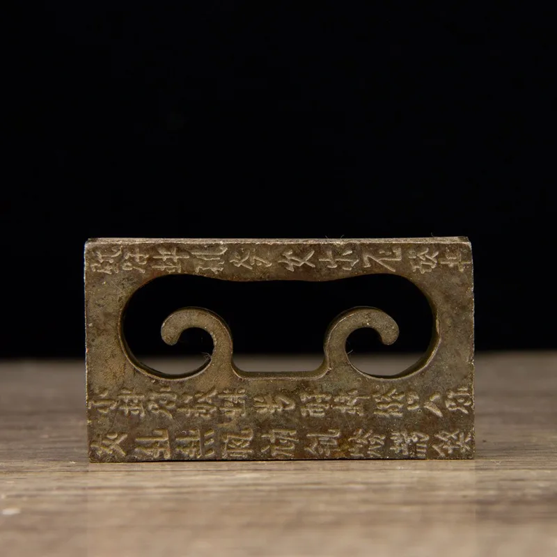 

Alloy Seal Antique Collection Double-Sided Engraved Seal Gold Stone Seal Ornament Antique Craft Golden Hoop Seal