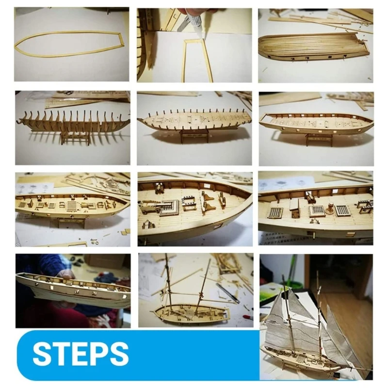 Wooden Model Ship KitsDIY Craft Sailing Ship Model Kits for Kids Adults Hobby Handcraft Boat Model Kits Table Decoration