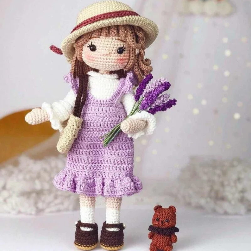 Szydełkowe dziewczyny Amigurumi Szydełkowy zestaw haczyków dla lalek Przędza dziewiarska do akcesoriów domowych Wzór Rękodzieło Zabawka Ręcznie robione ozdoby