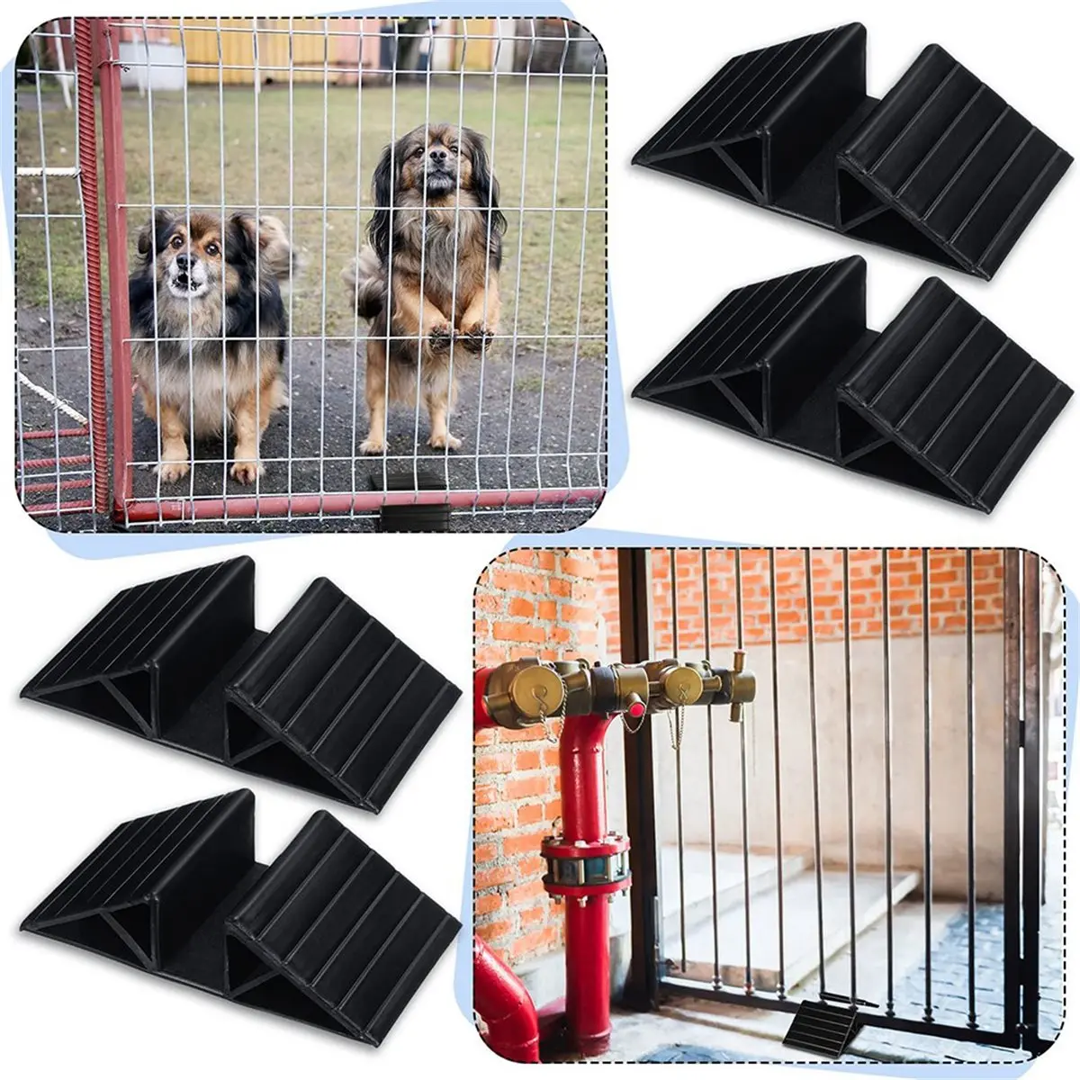 6-Pack Black Pet Door Support Legs for Configurable Isolation Fence Free Standing Pet Gate Fence