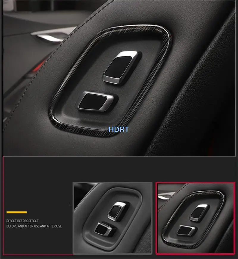 For Geely Tugella Xingyue FY11 2019+ Accessories Car Seat Adjustment Button Cover Stainless steel Black Interior Frame Moulding