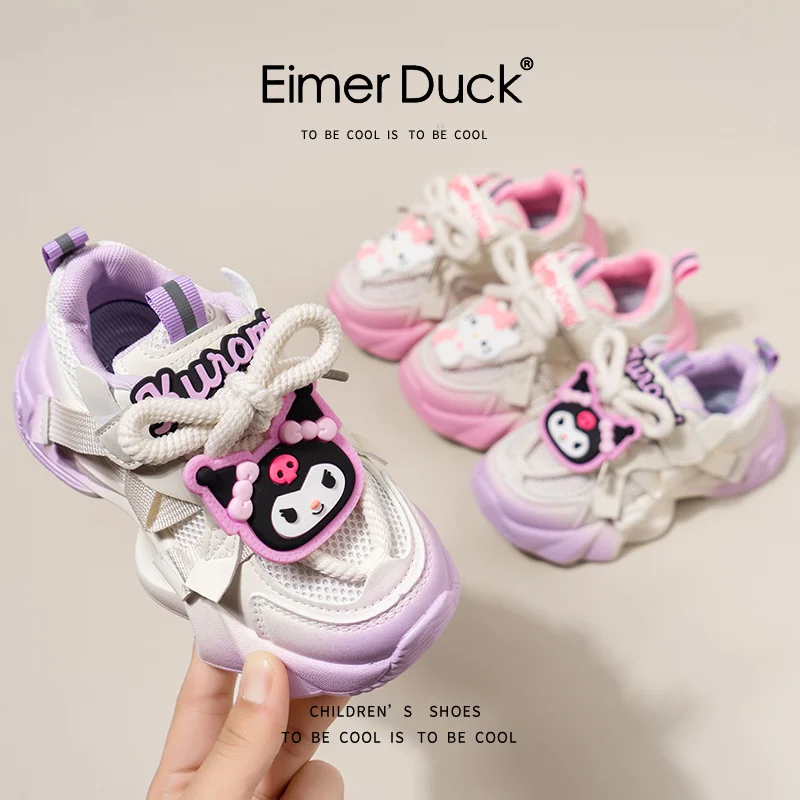 

Sanrios аниме Hellokitty папа обувь удобная Kuromi мультфильм детская Нескользящая спортивная обувь повседневные кроссовки Kawaii девочка подарок