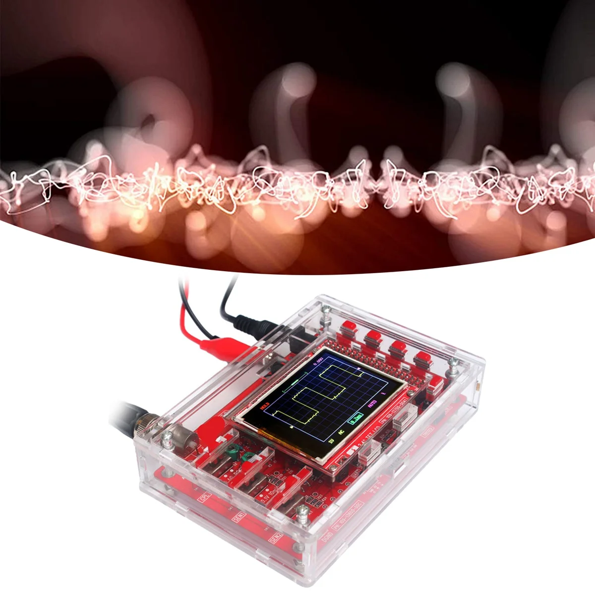 For DSO138 Oscilloscope with Case 2.4 Inch TFT LCD Display 1Msps Sampling Rate Digital Oscilloscope E-Learning Kit