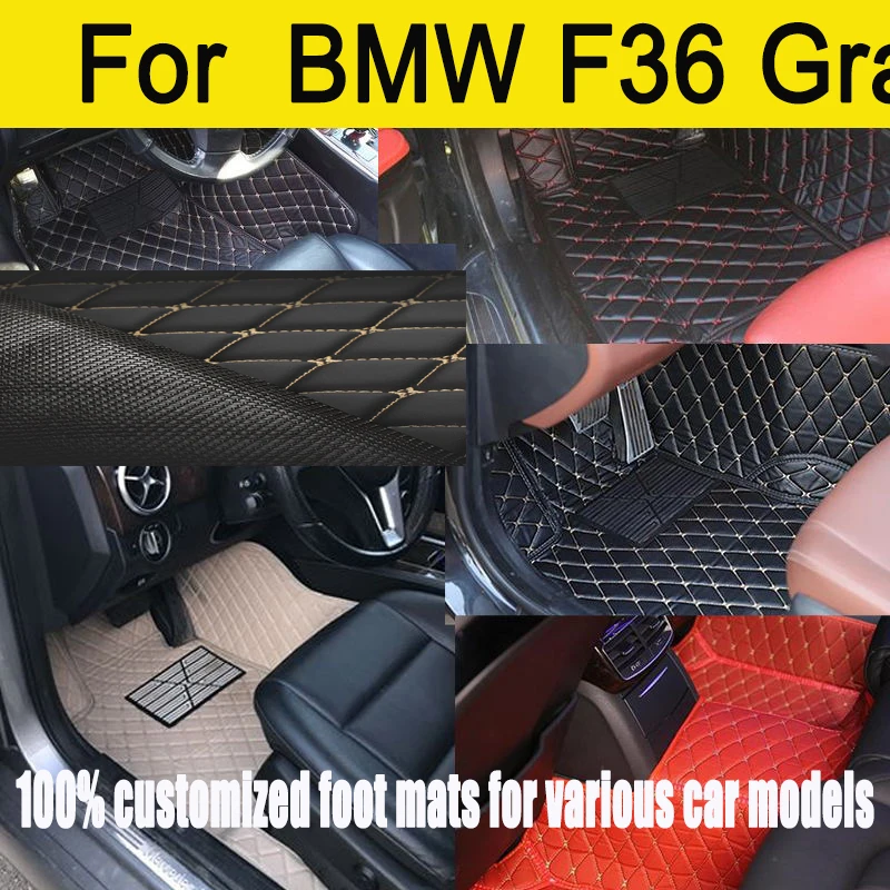 

Custom Automotive Car Floor Mats For BMW F36 Gran Coupe 2014 2015 2016 2017 Auto Luxury Leather Men Women Car Mats Full Coverage