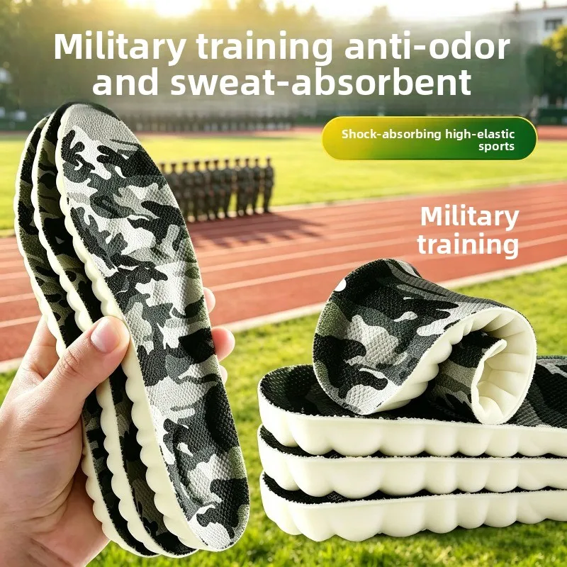 Military Training Thickened Cloud‑Like Soft Sports Insoles Shock Absorbing Long‑Standing Pain Relief for Men Women Girls