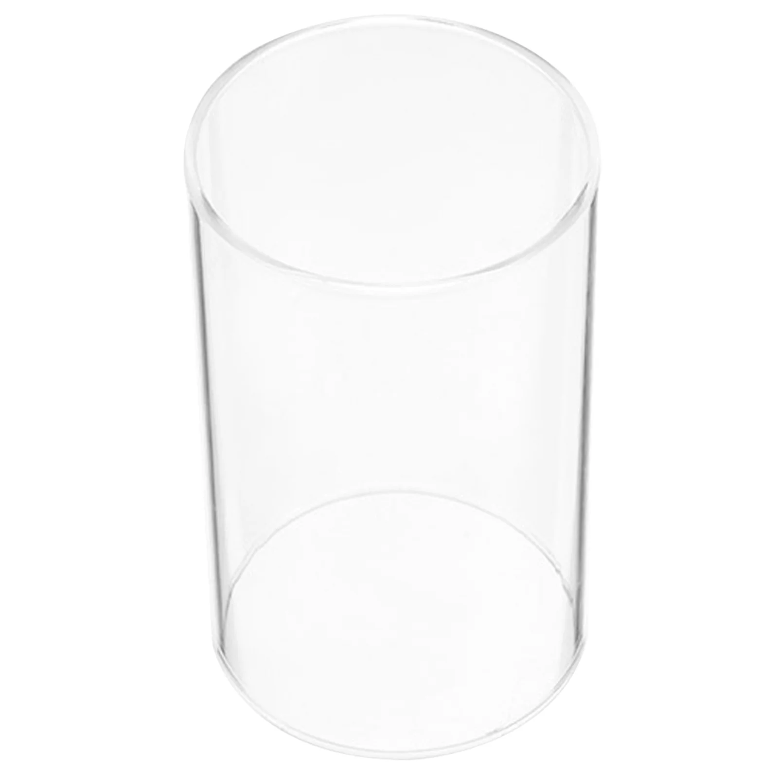 غطاء زجاجي طويل القامة مقاوم للرياح وواقي شفاف للشموع العمودية المفتوحة لهب اسطوانة الظل إضاءة رومانسية للمنزل