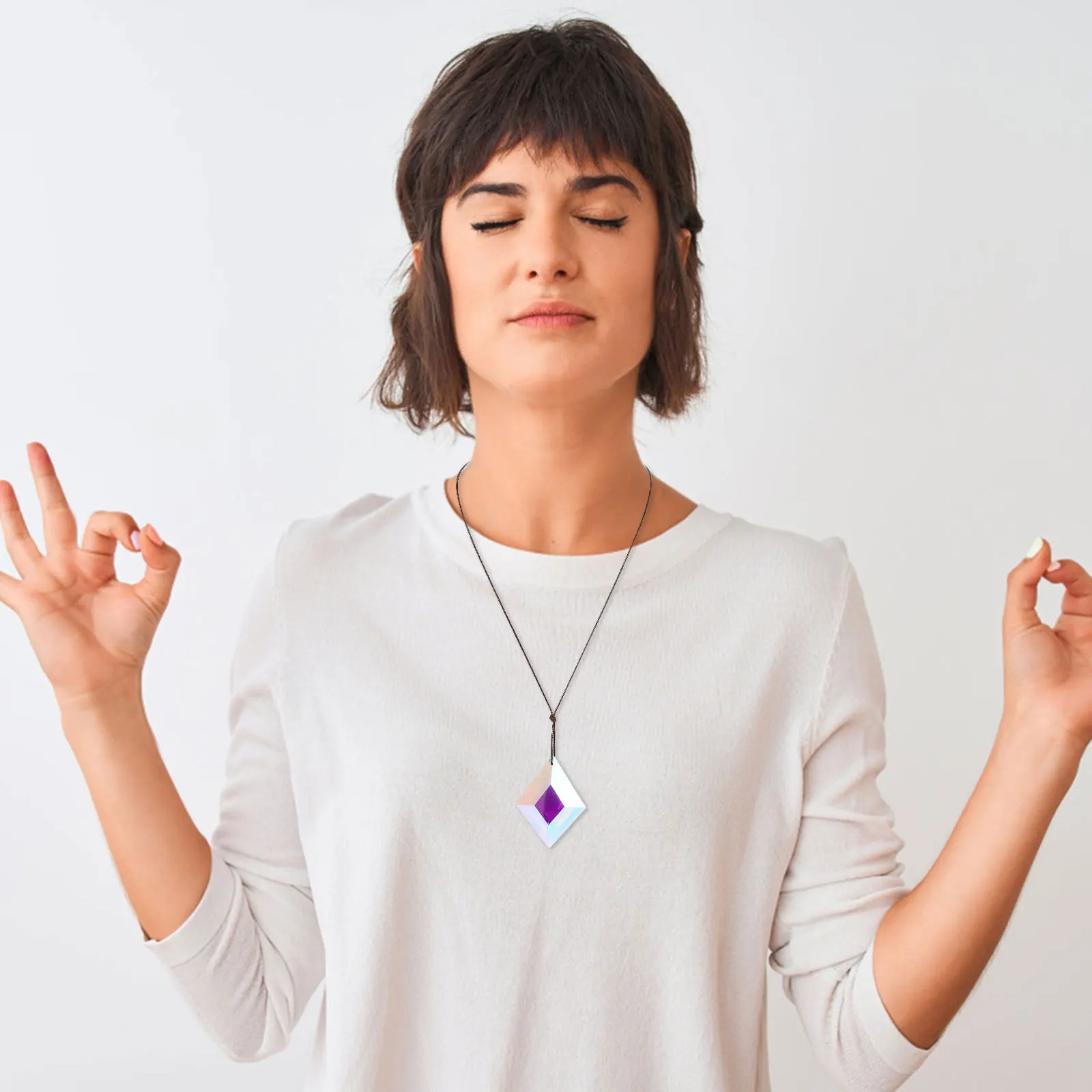 

2Pcs Crystal Hanging Ornament Sun Catcher Decoration for Windows Garden Indoor Prism Pendant Delicate Light Catchers Visual Gift