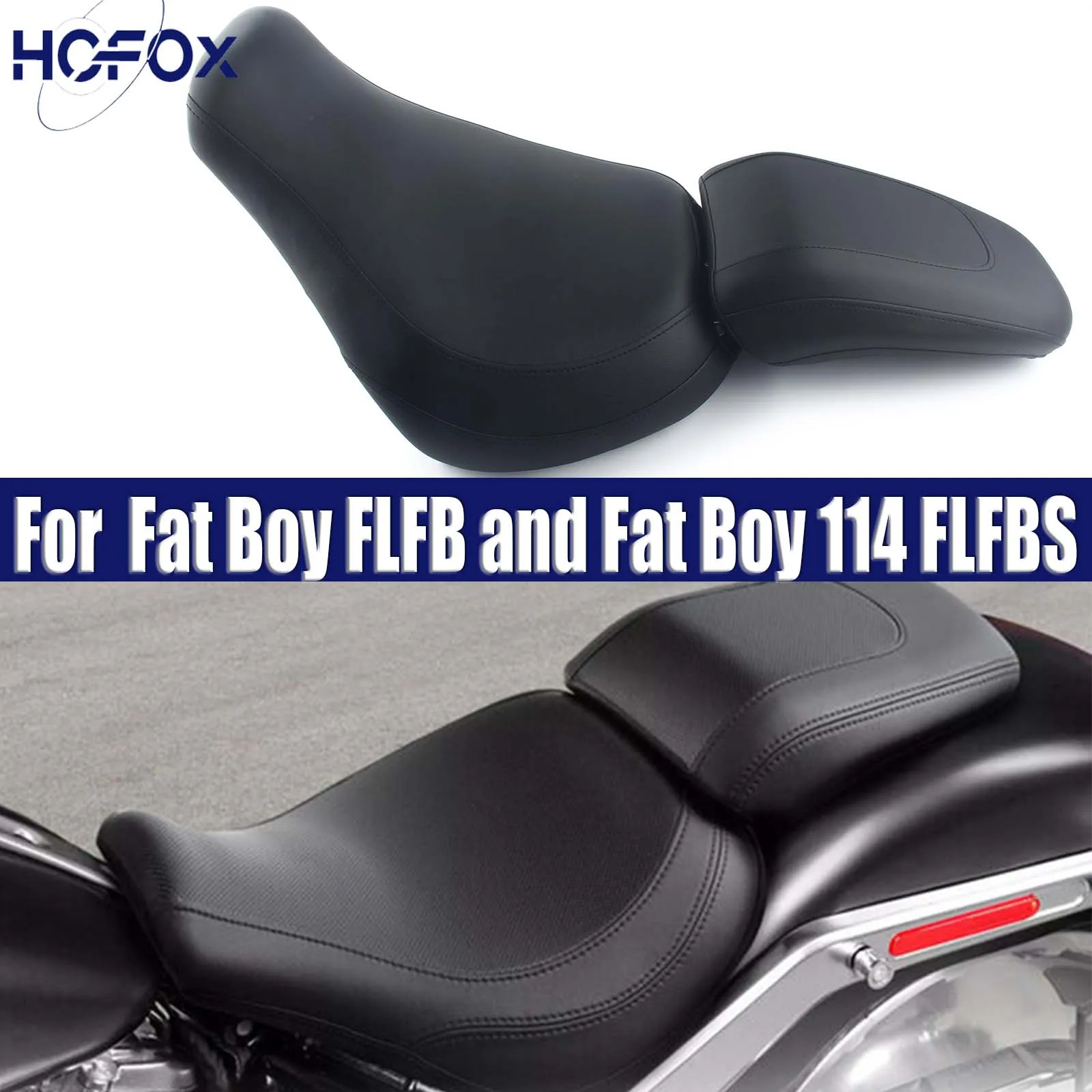 

Motorcycle Driver Rear Passenger Seat For Harley Fat Boy FLFBS 114 FLFB 107 2018 2019 2020 2021 2022 2023