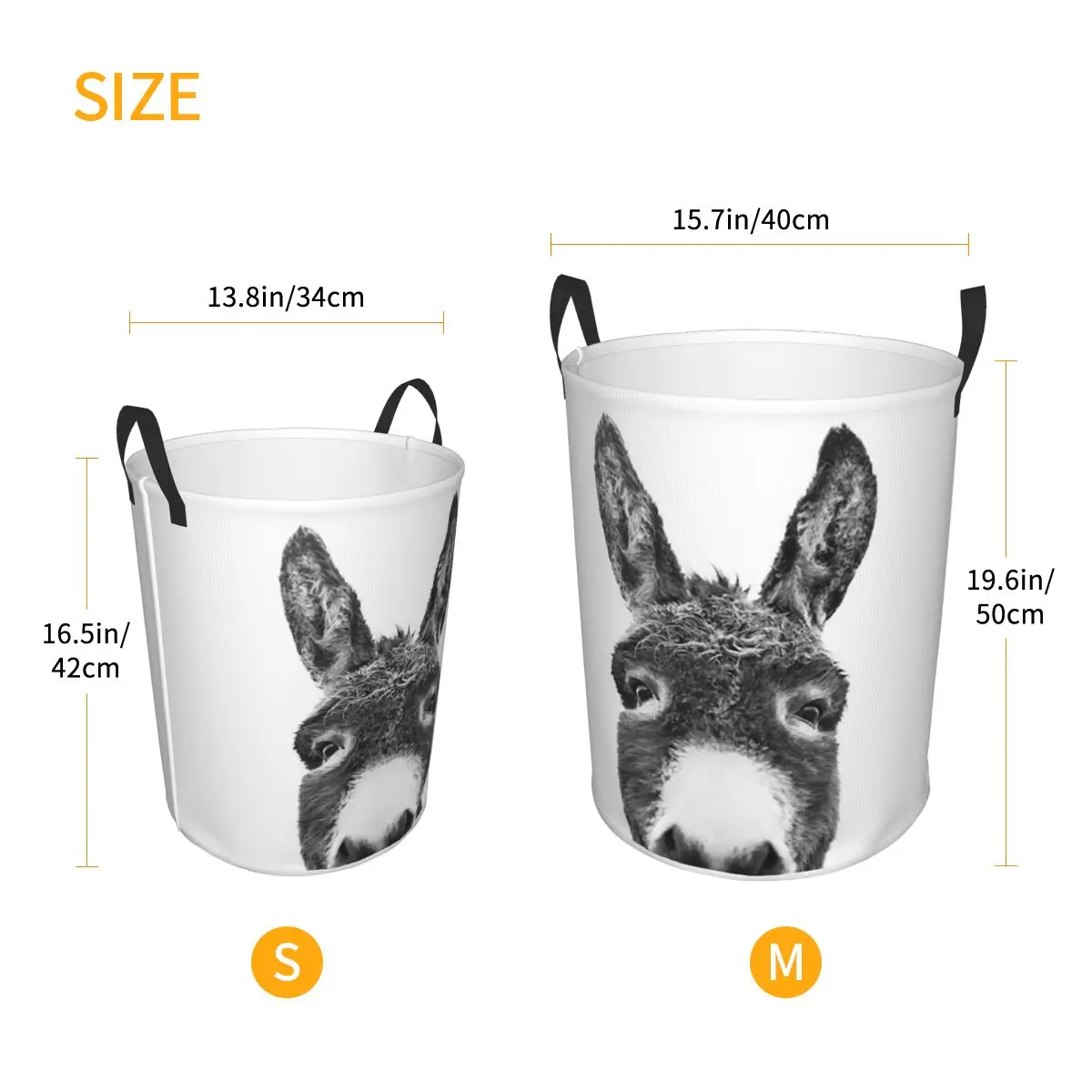 Peeking Donkey Foldable Laundry Baskets Dirty Clothes Toys Sundries Storage Basket Large Waterproof Hamper For Home Kids