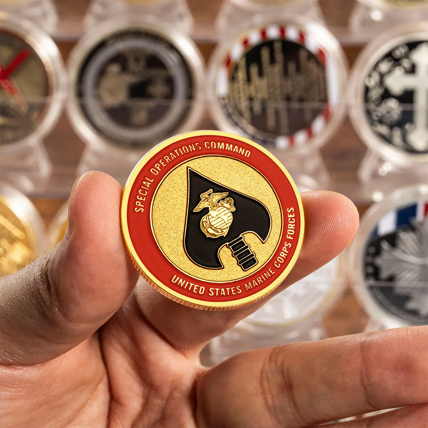 طلاء ذهبي لقوات مشاة البحرية الأمريكية، العمليات الخاصة، عملة تذكارية، هدية تذكارية قابلة للجمع