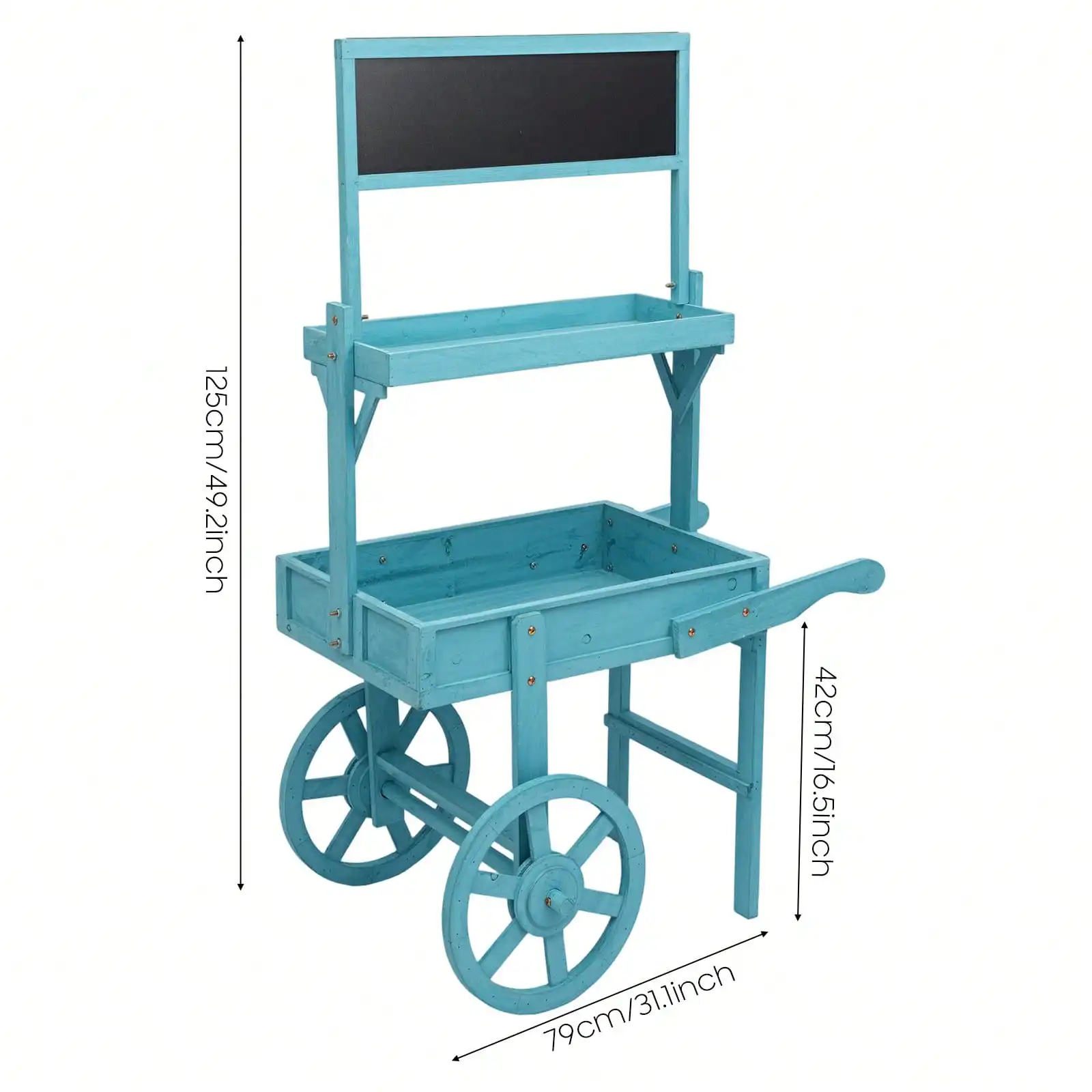 2-Tier Flower Display Stand - Blue, Fir Wood, 22 Lbs Capacity, 31
