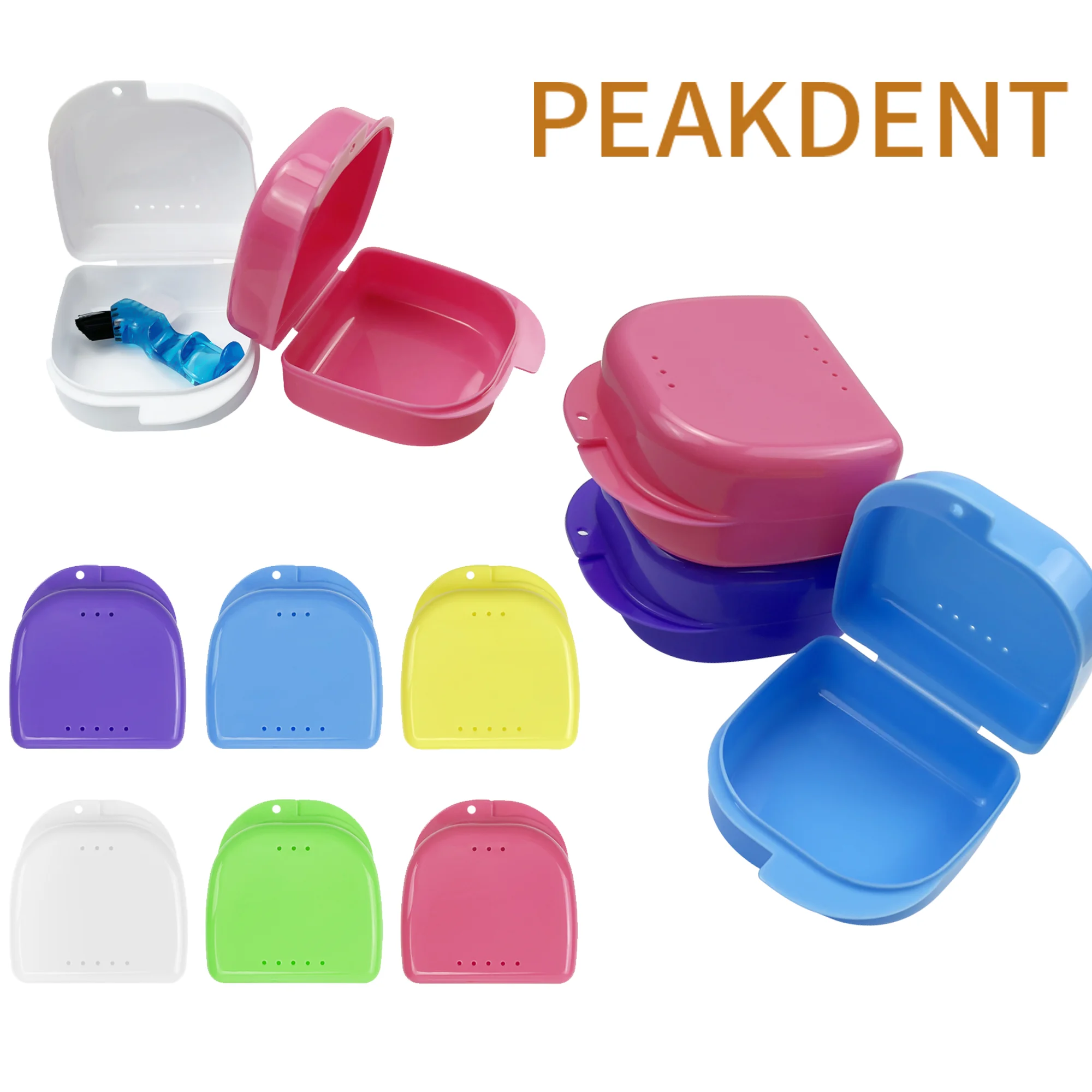 Denture large Tray Box Dental Orthodontic Braces Retainer Case Denture Tray Plastic Teeth Container False Teeth Protective Box