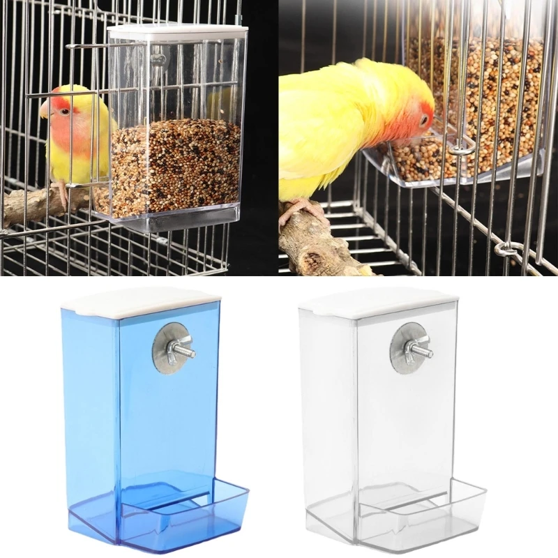 Bird Feeder Box for Parrots AntiSplash Birds Feeding Box for Small Birds Bird Dispenser Birdcage Accessories