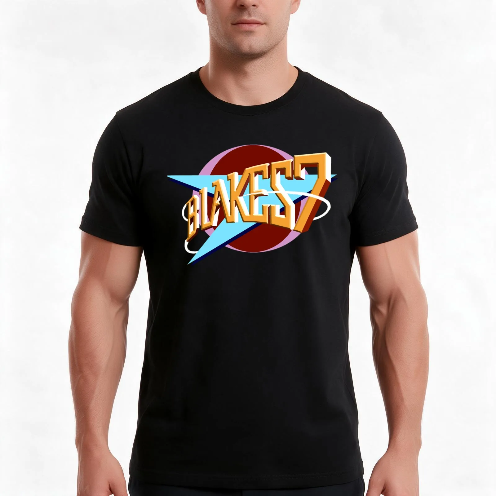 Blakes 7 t T-Shirt, Summer Casual Cotton Tee, Oversized Streetwear Tops, Vintage Graphic Print, Loose Fit Short Sleeve
