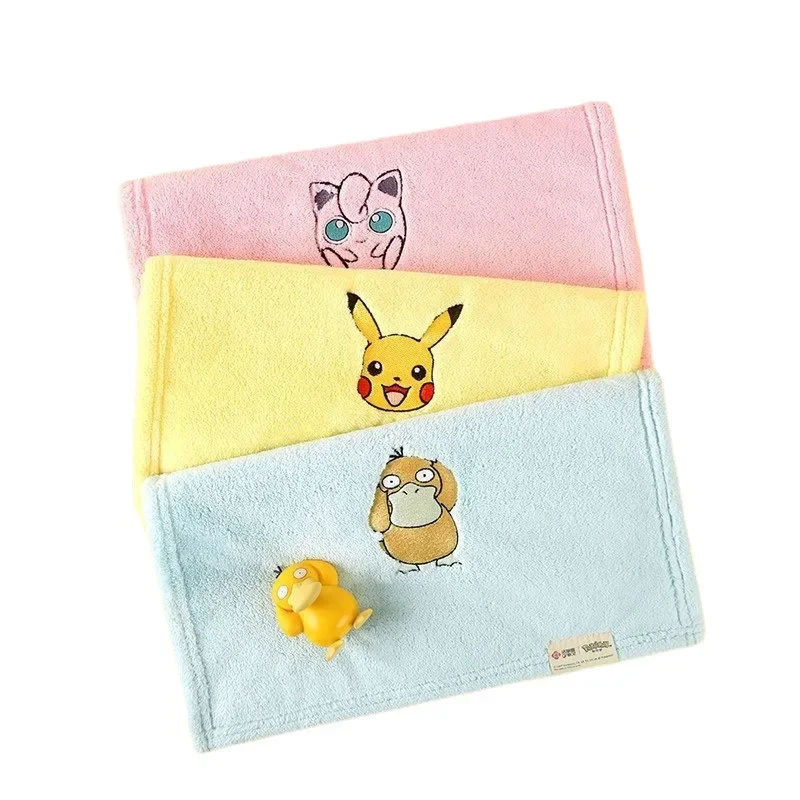 Pokemon Pikachu Psyduck Jigglypuff Anime Figure Coral Velvet Soft Absorbent Towel Bathroom Children Toiletries Birthday Gifts