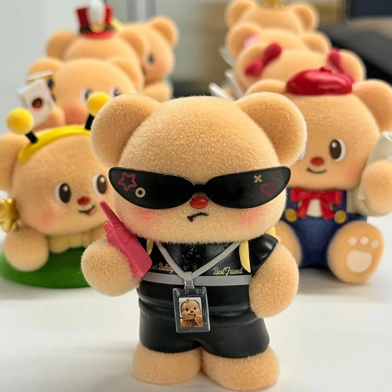 زبدة الدب الطبقة العليا فريق سلسلة صندوق أعمى Kawaii الكرتون دمية دب صندوق غامض مفاجأة لعبة لطيفة نموذج سطح المكتب الحلي هدية