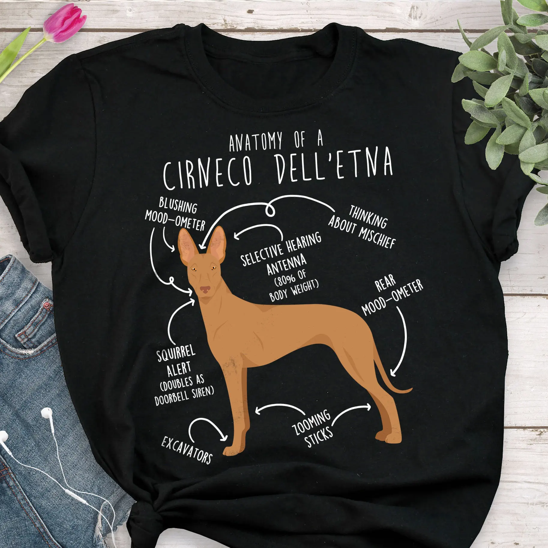 Cirneco Dell'Etna T Shirt Funny Dog Lover Cute Dell Etna Pet Delletna Mom Sicilian Hound Dad