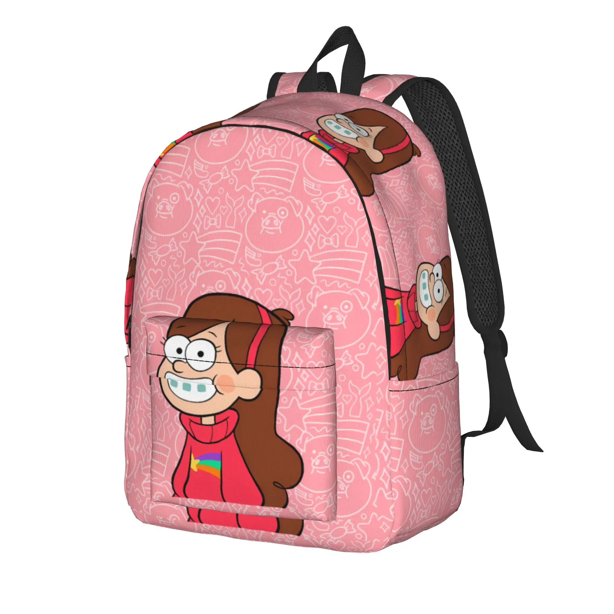 Dipper Mabel Backpack Gravitys Anime Falls Men Polyester Outdoor Backpacks Pattern Aesthetic High School Bags Rucksack
