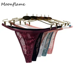 Moonflame Intimate 5 Pcs/Lots G-string Panties Women's Sexy Lace Female Waist T Back Thongs