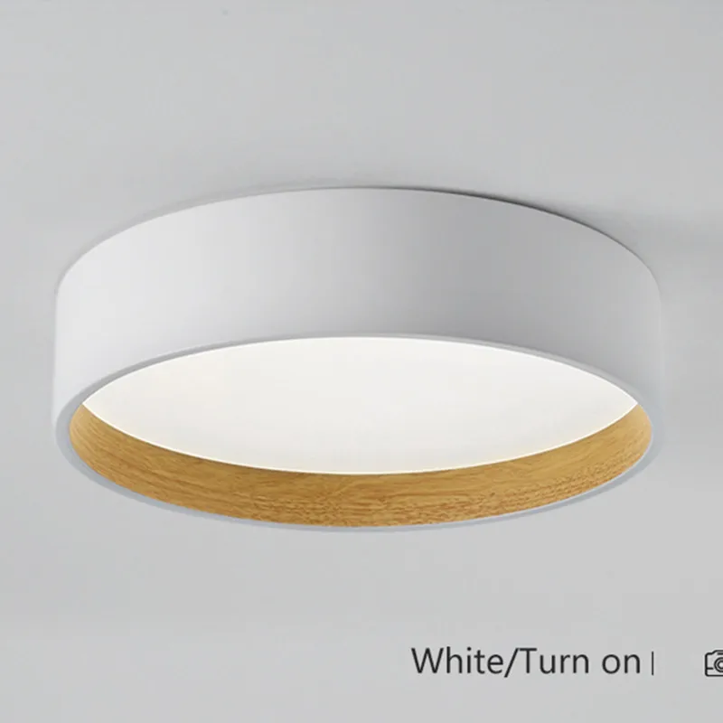 

Modern LED Ceiling Lights Round 50CM Black Surface Mounted Luminaire For Bedroom 40CM Gray Metal Lampshade Kids Room Dining Lamp