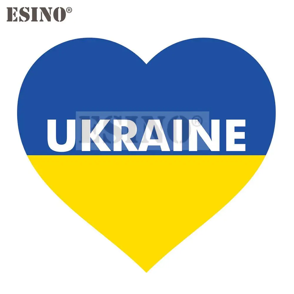 Car Styling Ukraine National Flag Love Heart Decorative Car Accessory Creative PVC Waterproof Sticker Whole Body Decal