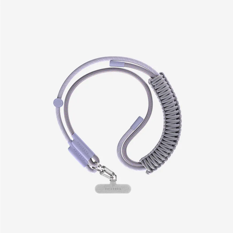 CASETiFY Woven Cord Phone Strap Set Cool Gray / Soft Mist Purple Compatible with all iPhone models Phone accessory lanyard strap view 4
