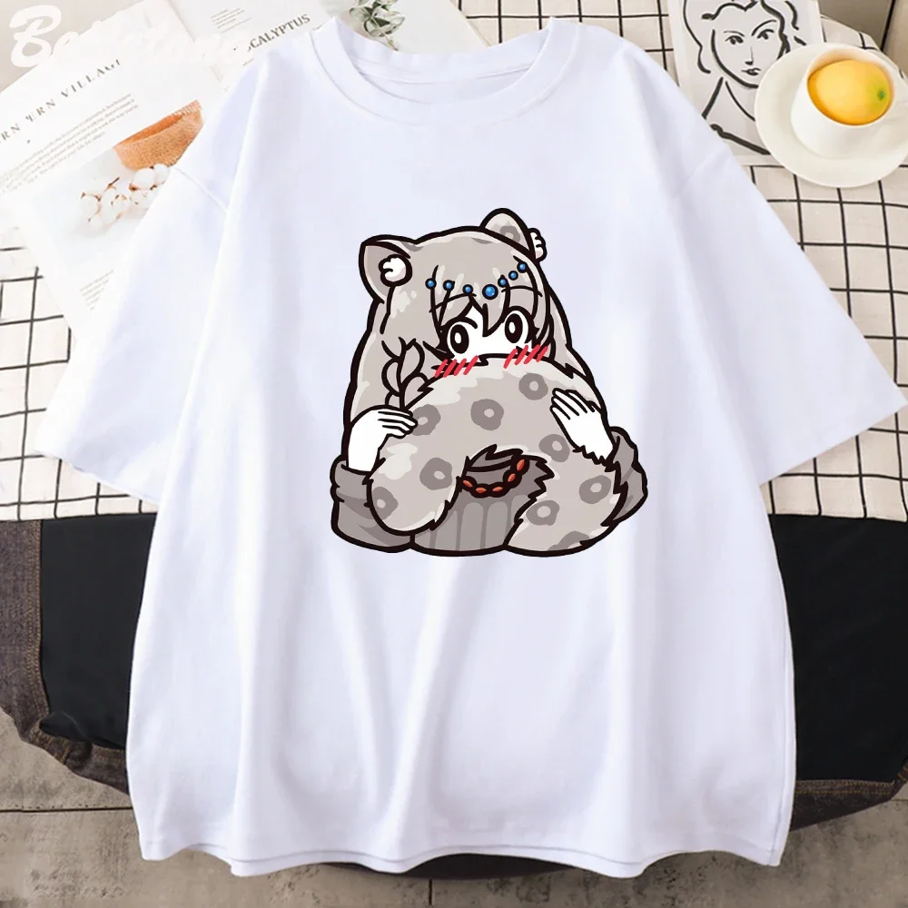 Anime Arknights T Shirt Pramanix Siege Silence Skadi Game Cosplay Unisex Pure Cotton Men Women Tops Summer Cartoon Prints Short - view 2