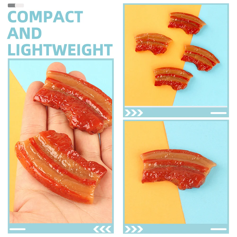 10 قطع محاكاة لحم الخنزير اللحوم الزخرفية وهمية الغذاء واقعية ديكور المطبخ مطعم الدعامة صور الدعائم الغذاء الاصطناعي
