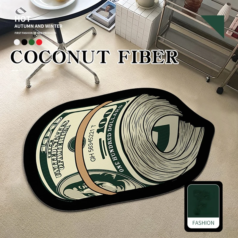 Dollar Carpet Banknote Series Shaped Floor Mat Fun Foot Mat Living Room Sofa Coffee Table Mat