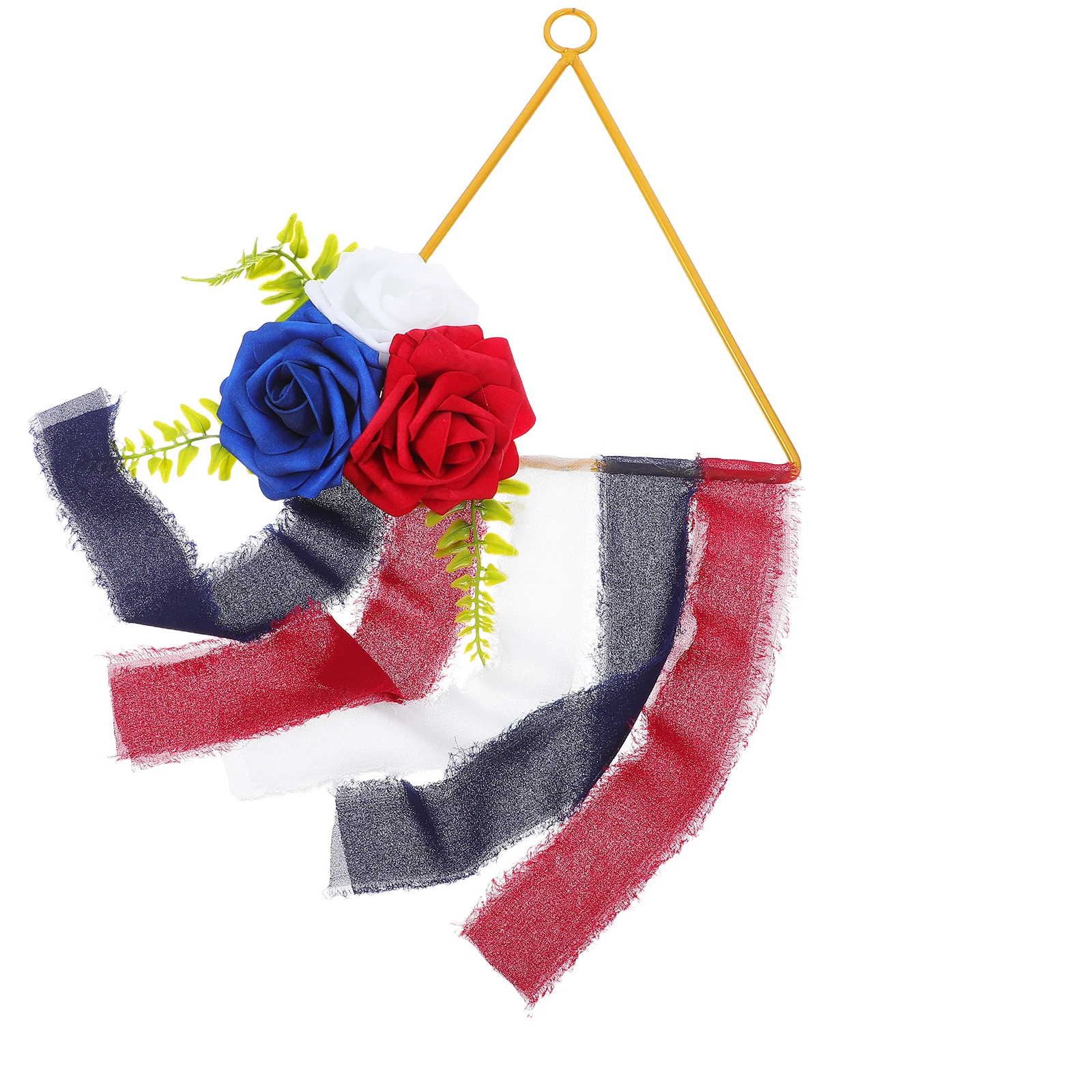 

Independence Day Wreath Realistic Artificial Floral Decorative Hanging Patriotic Door Wall Iron Ring