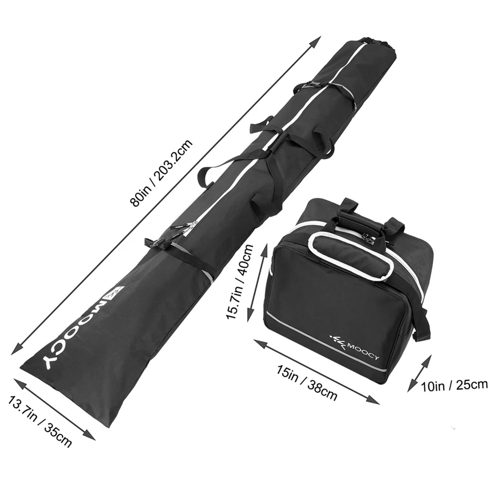 2 Stuks Skitas Skitas Combinatie Met Versterkte Handgreep Afneembare Schouderbanden Verstelbare Lengte Voor Boards Tot 200 Cm