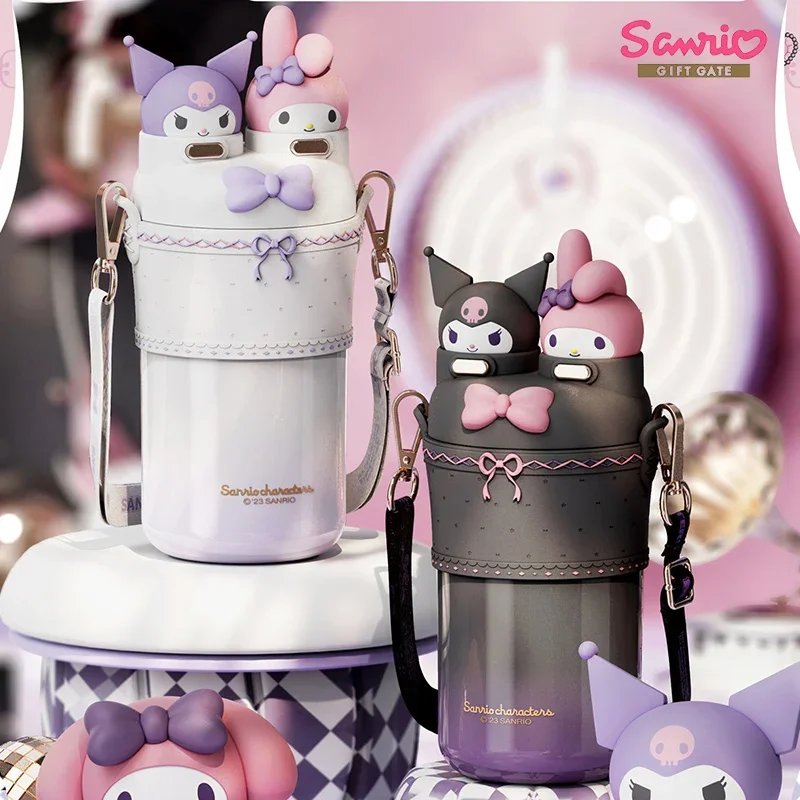 500ml Sanrio Genuine Thermos Mug Kuromi Cartoon 316 Stainless Steel Portable Lolita Water Cup Travel Water Bottle Kawaii Kids