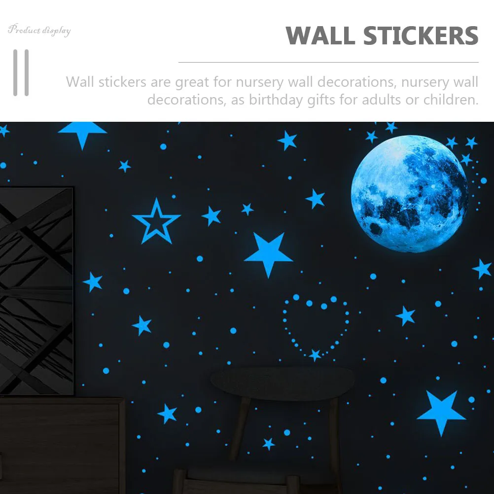 

Stickers Luminous Wall Decals Nursery for Room Blue The Dark Bedrooms