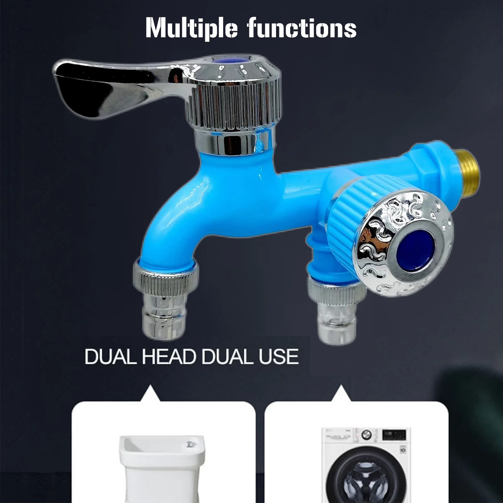 Washing Machine Bibcocks One-in-two-out Garden Faucets Wall Mounted Double Water Outlet Faucets Tool Household Use