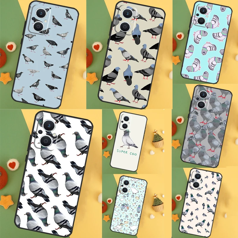 Pigeons Collage Case For OPPO Reno 10 Pro 11 F 8T 4Z 5Z 4 5 6 7 8 Lite OPPO Find X5 X6 Pro X2 X3 Lite Cover