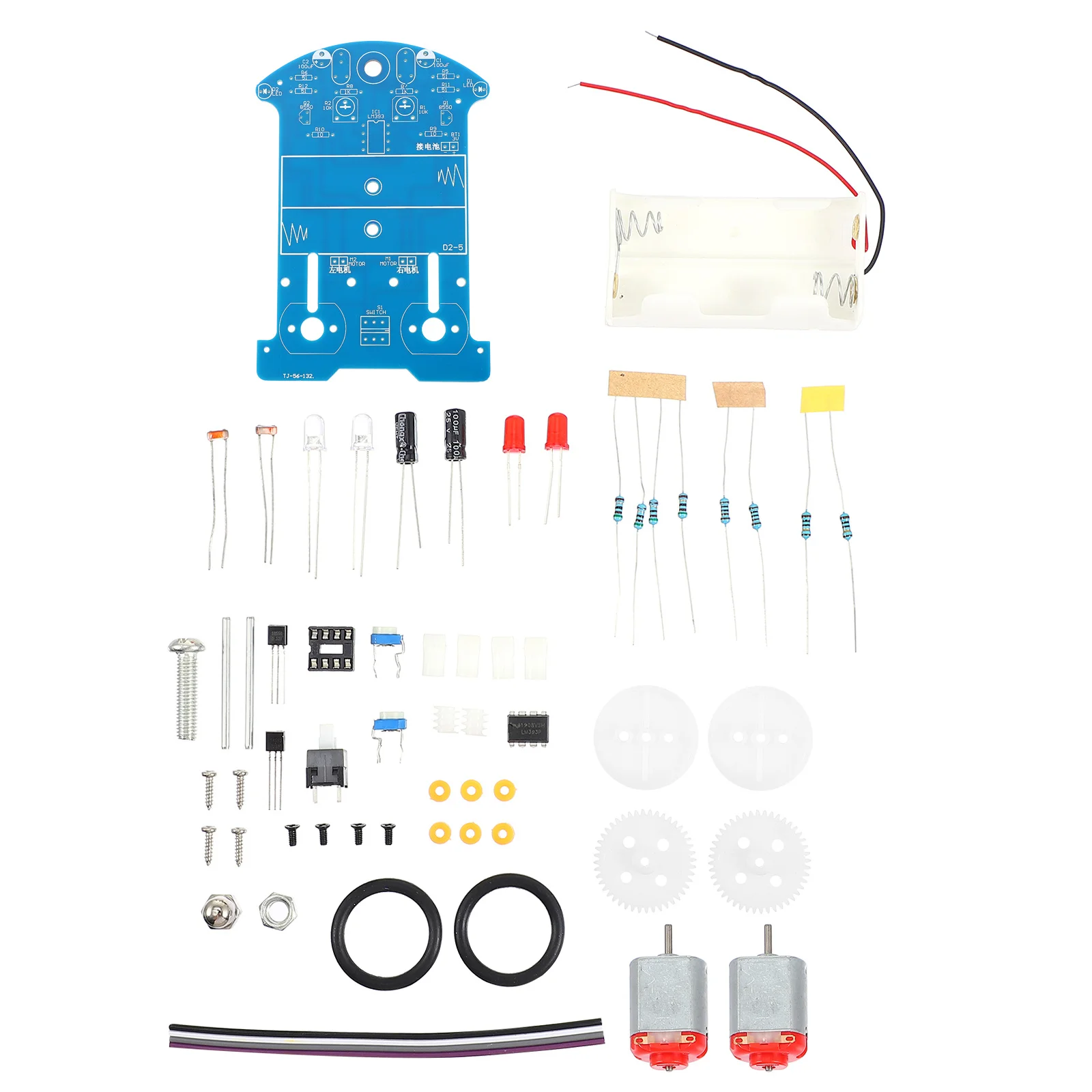 

1Set Smart Car Kit Electronic DIY Soldering Project Automatic Control Practice Sensor Principle Science Experiment Beginner