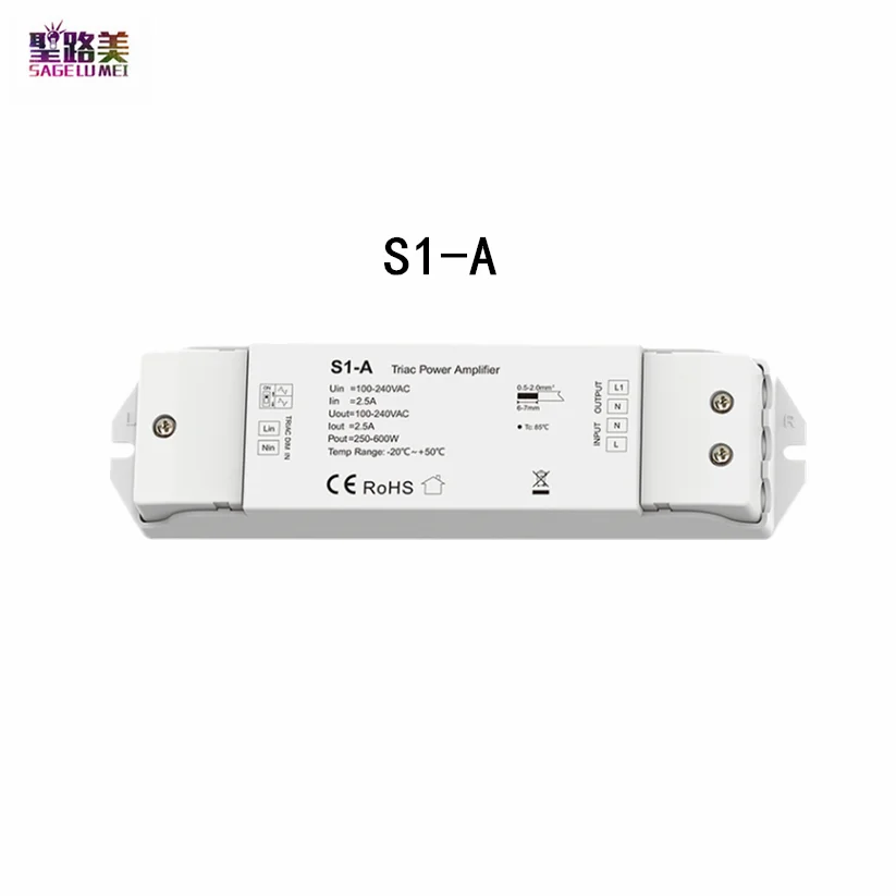 

1CH*2.5A 110V-220VAC Triac Power Amplifier S1-A 1 Channel Repeater Console Work Dimmable LED Lights Or Triac Dimmable Driver